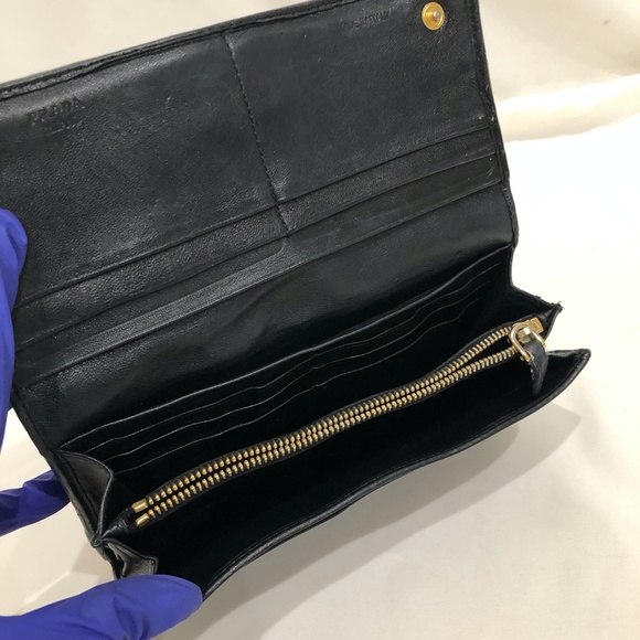 Prada Black Flap Long Wallet Sku#84401 (gently used) - Picture 10 of 15